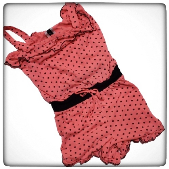 Lily Bleu Other - Girls Ruffled Polkadot Shorts Romper-6X